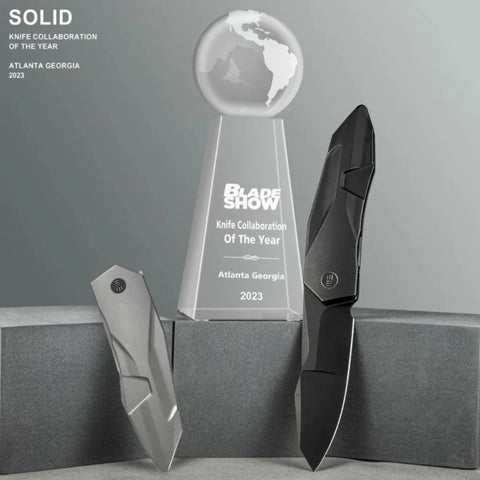 WE Knife Solid Grey Ti – CPM-20CV Einhandmesser
