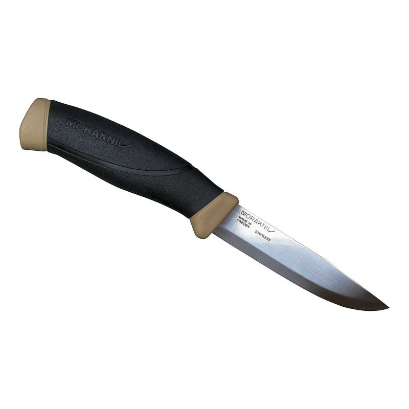 Morakniv Companion (S) Outdoor Messer Desert – 12C27 Edelstahl mit Scandi-Schliff & rutschfestem Griff