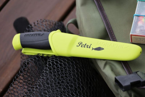 Morakniv Companion Petri Anglermesser – 12C27 Edelstahl mit rutschfestem Griff & Lime Green Scheide