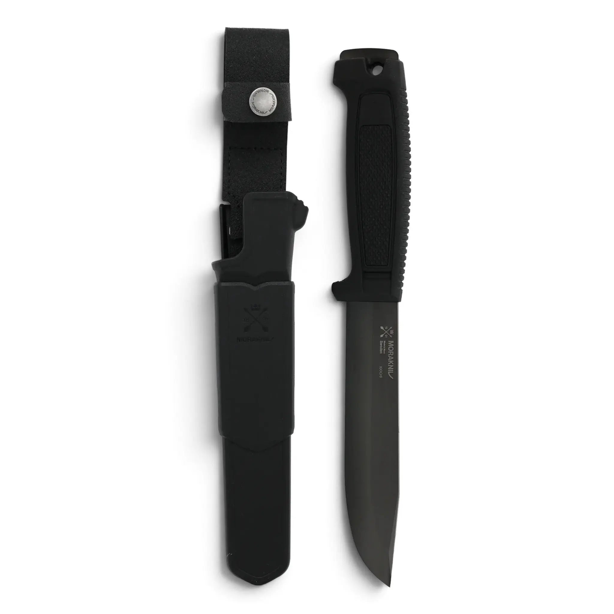 Morakniv Mörkret Black Blade (C) – Full-Tang Survivalmesser mit 100Cr6-Carbonstahl und DLC, 15,3 cm Klinge