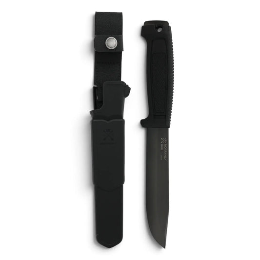 Morakniv Mörkret Black Blade (C) – Full-Tang Survivalmesser mit 100Cr6-Carbonstahl und DLC, 15,3 cm Klinge