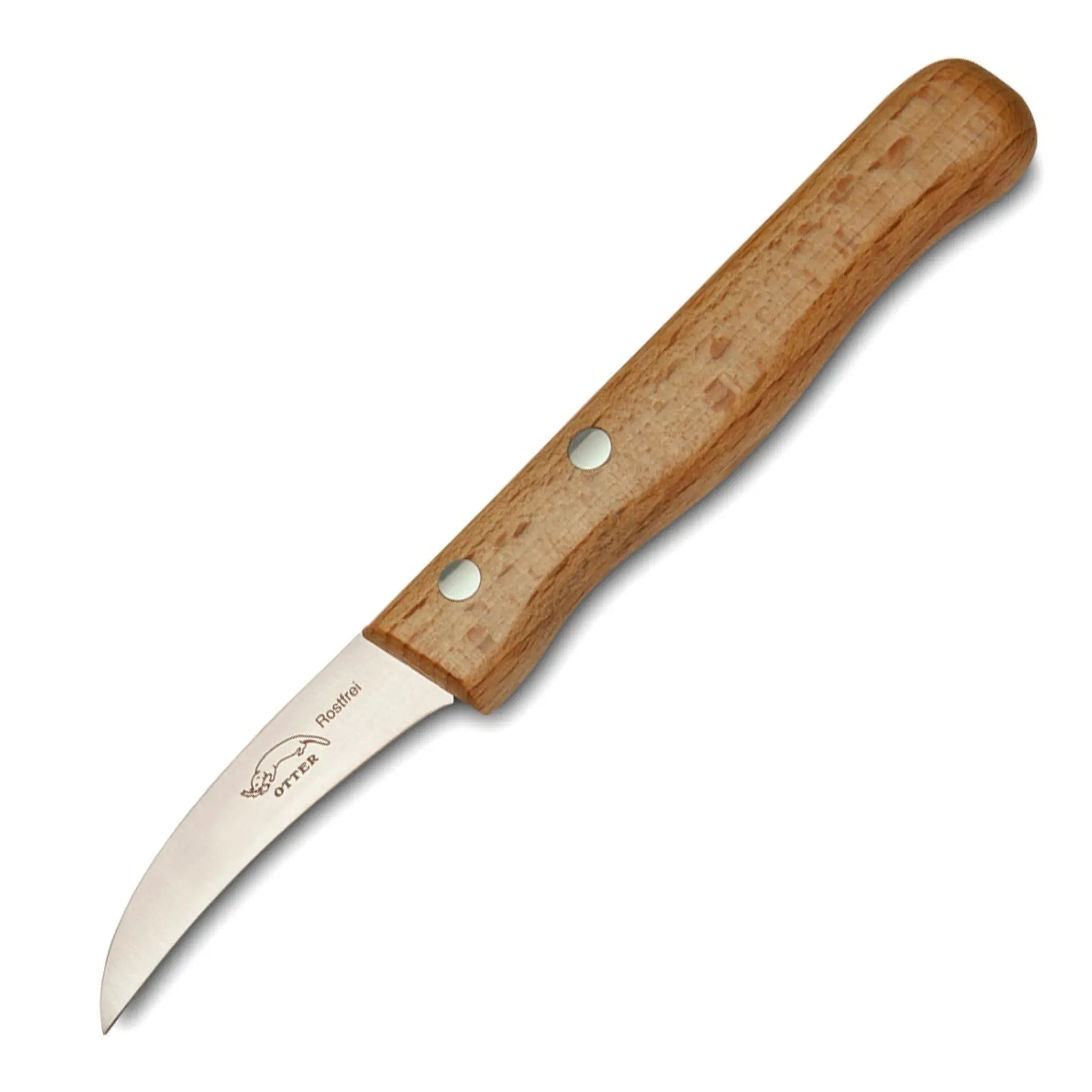 Otter Küchenmesser – Gemüsemesser mit gebogener 7,6-cm-Klinge und Buchengriff