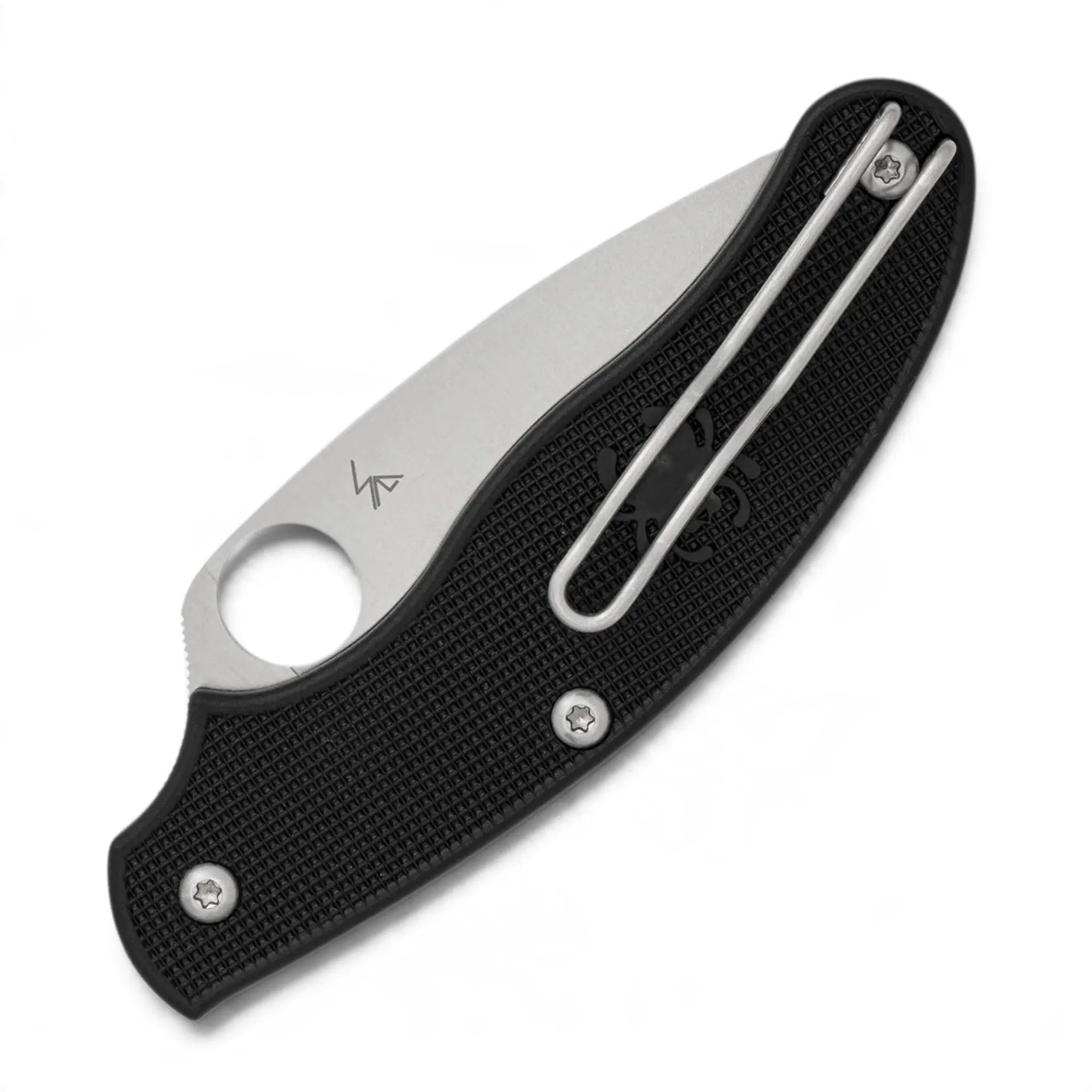 Spyderco UK Penknife Leaf C94PBK – schwarzer FRN-Griff mit Taschenclip