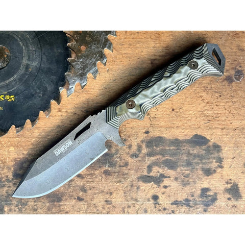 Dawson Knives Shepherd Rainstorm – G10-Griff in Arid Camo im Detail