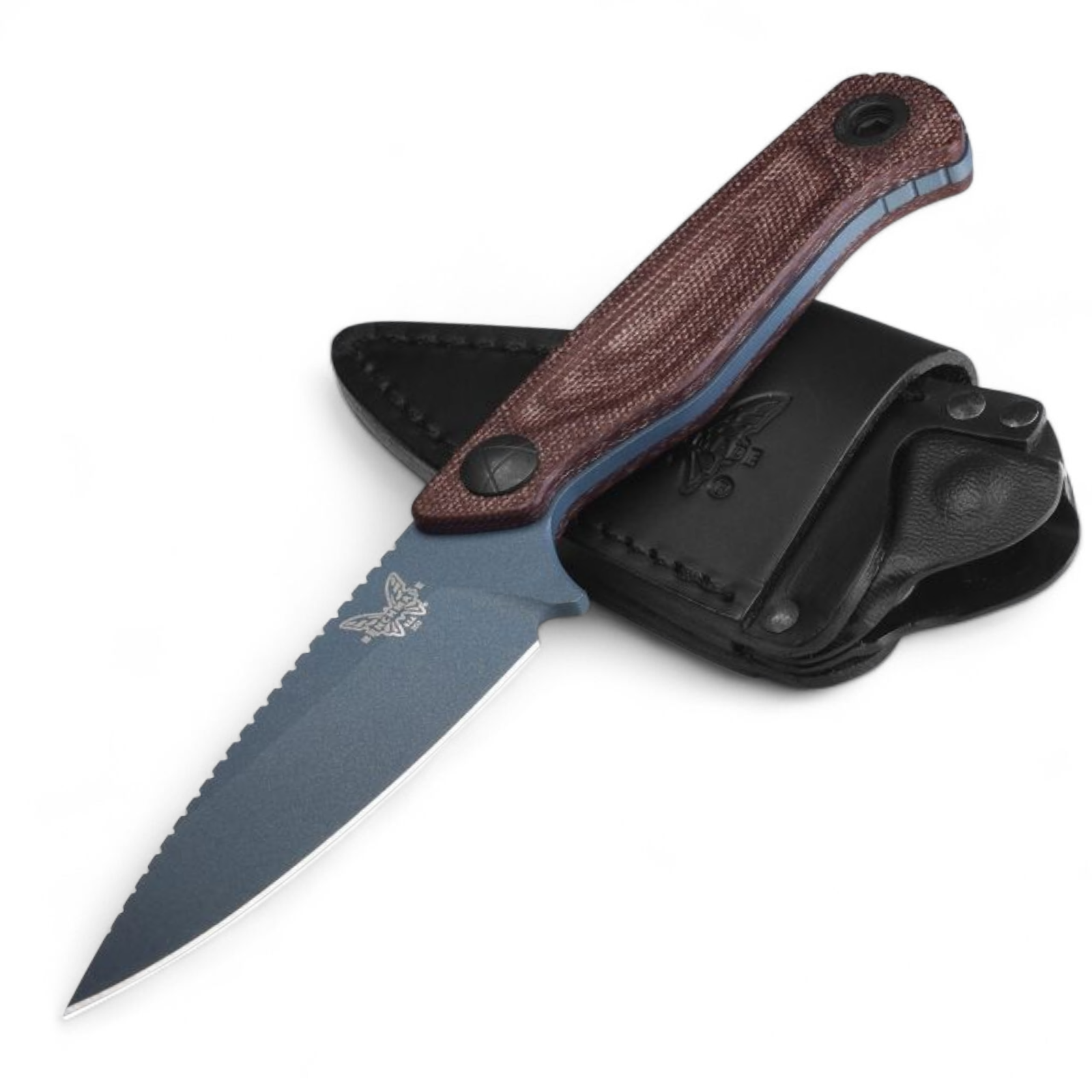 Benchmade 203BT-03 Dacian MagnaCut – Blue Blade Jagdmesser Micarta & Leder