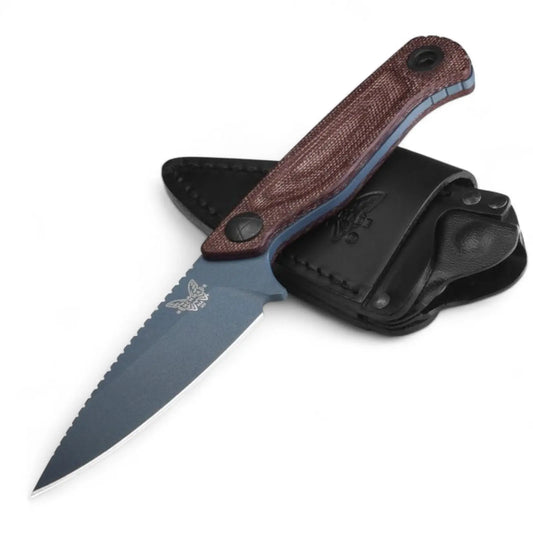 Benchmade 203BT-03 Dacian MagnaCut – Blue Blade Jagdmesser Micarta & Leder Benchmade