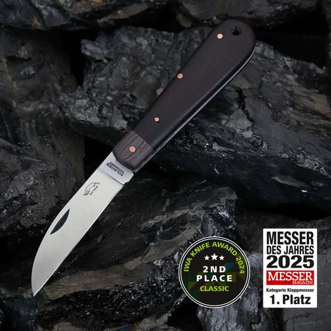 OTTER Bergmann – Messer des Jahres 2025, Klappmesser aus Carbon & Ebenholz, handgefertigt in Solingen Otter