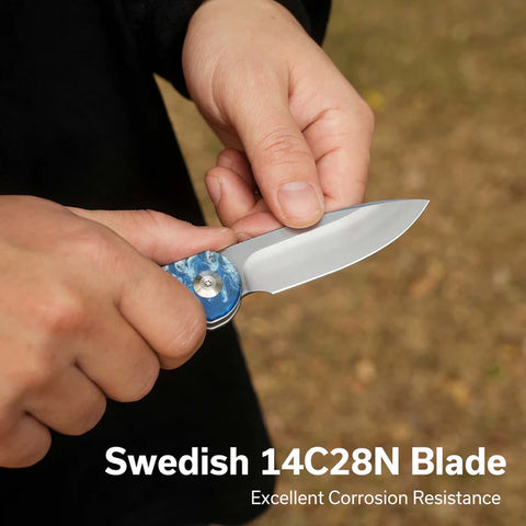 CIVIVI Elementum Slip Joint 14C28N – Blue Ocean Resin (C18062AJ-4)