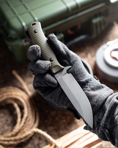 Benchmade 539GY Anonimus – CPM-CruWear Bushcraft Messer, OD Green G10 Griff