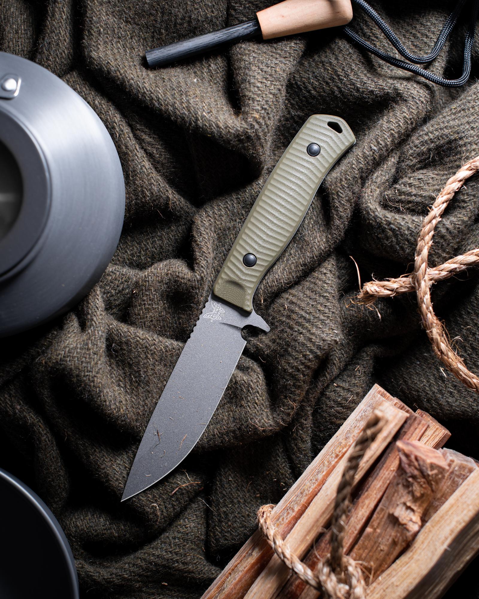 Benchmade 539GY Anonimus – CPM-CruWear Bushcraft Messer, OD Green G10 Griff