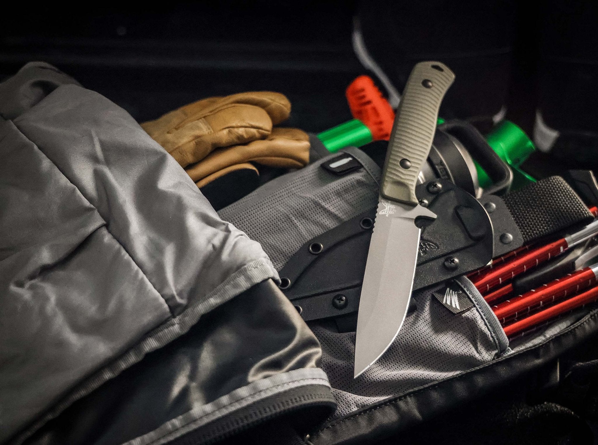 Benchmade 539GY Anonimus – CPM-CruWear Bushcraft Messer, OD Green G10 Griff