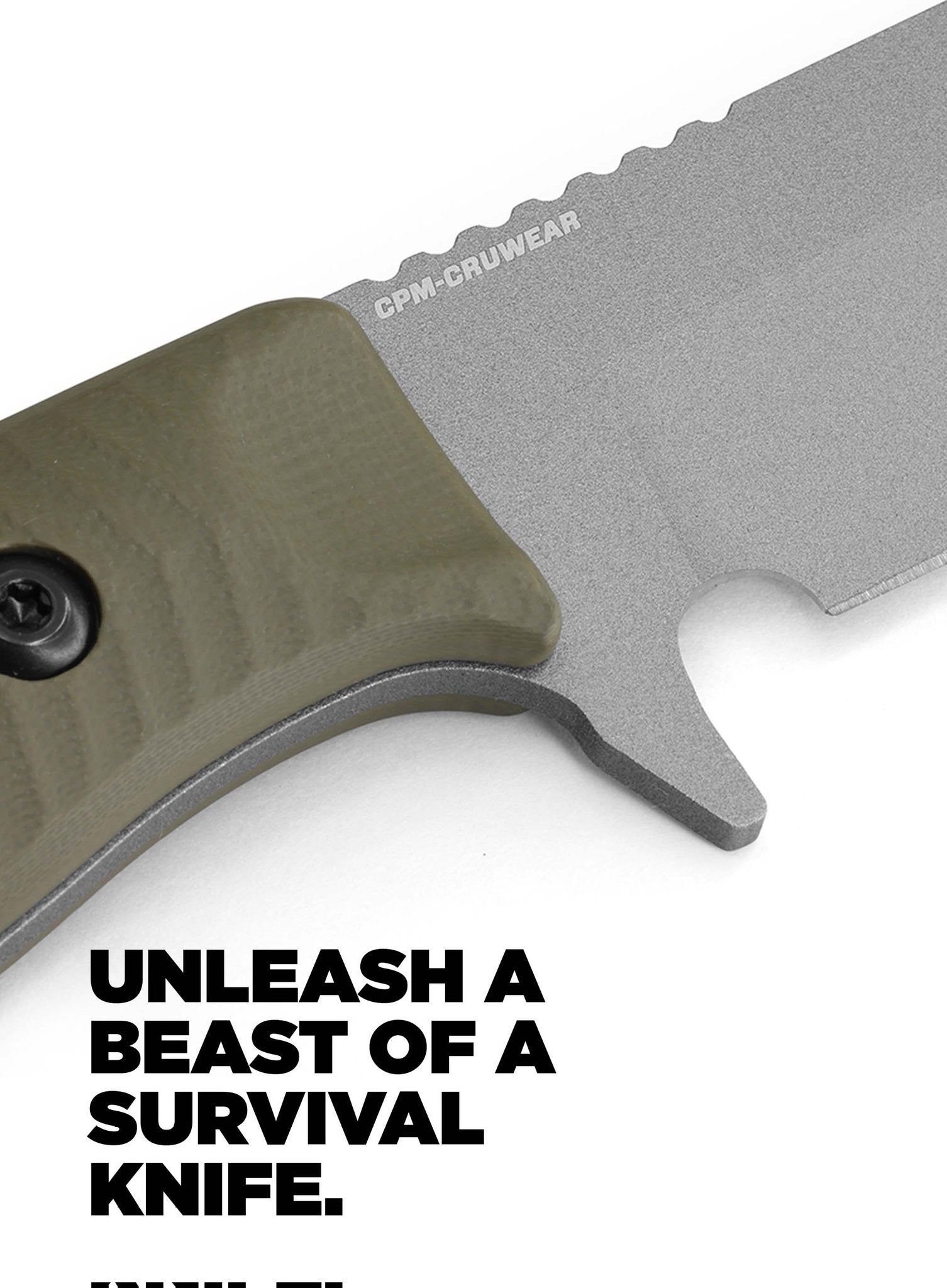 Benchmade 539GY Anonimus – CPM-CruWear Bushcraft Messer, OD Green G10 Griff