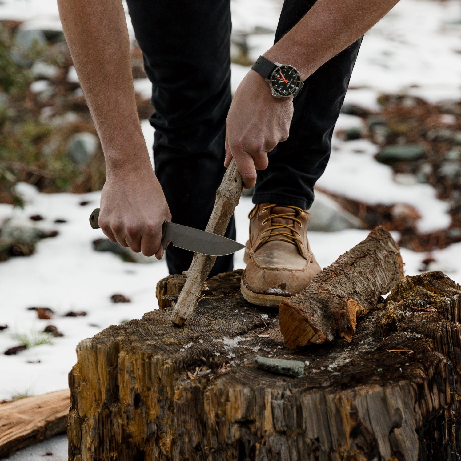Benchmade 539GY Anonimus – CPM-CruWear Bushcraft Messer, OD Green G10 Griff