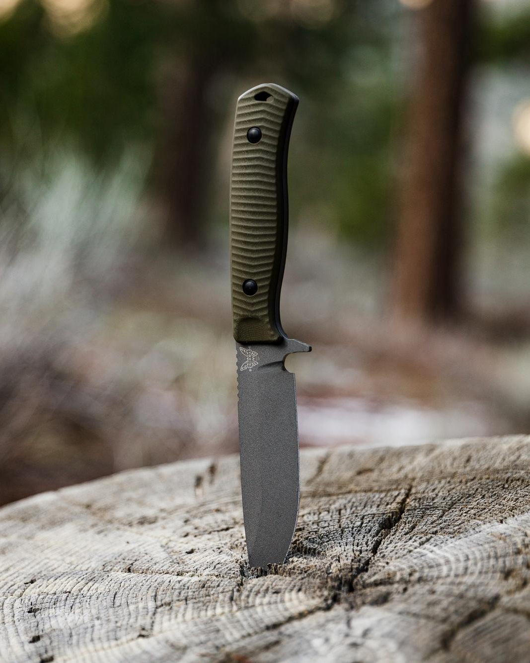 Benchmade 539GY Anonimus – CPM-CruWear Bushcraft Messer, OD Green G10 Griff