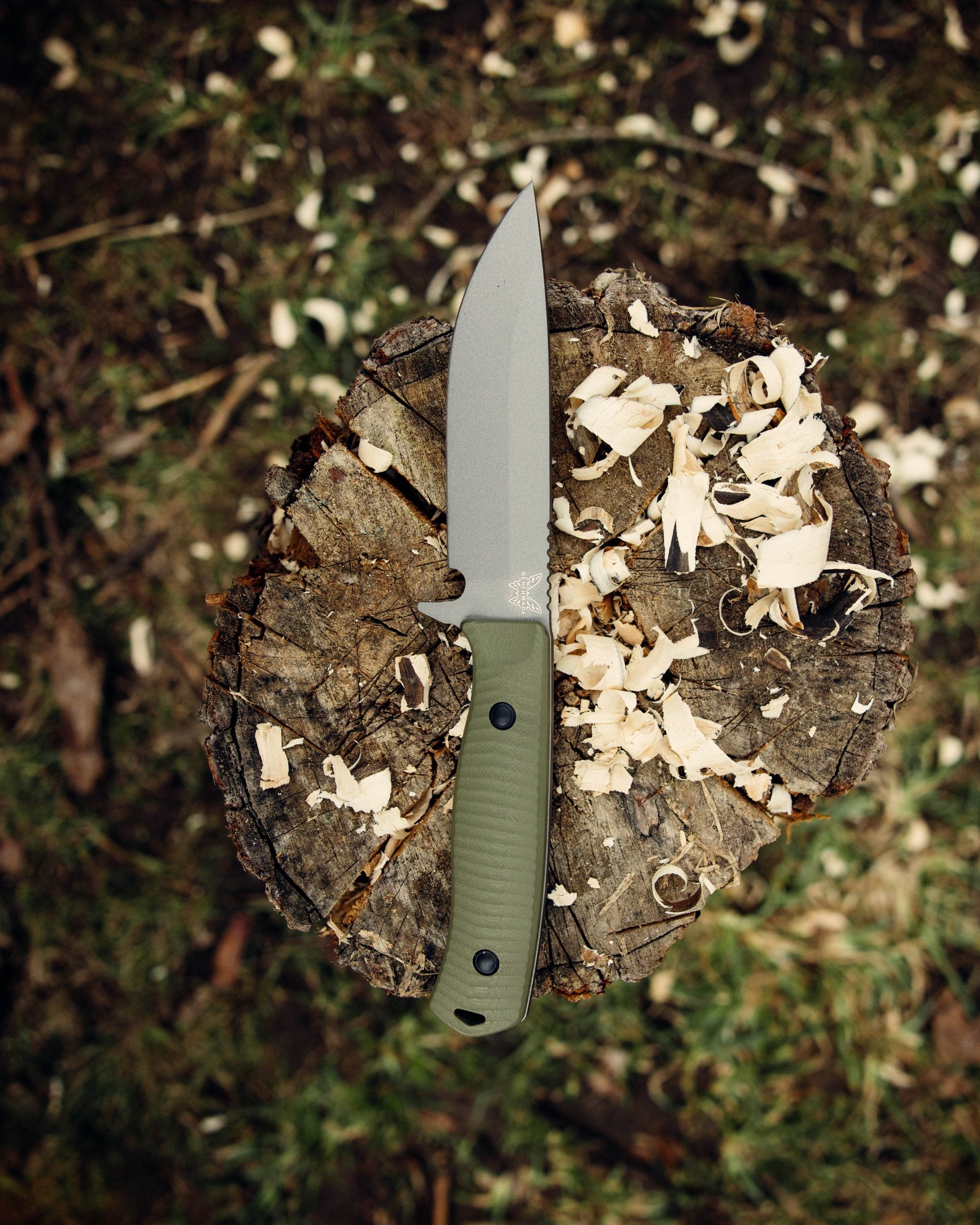 Benchmade 539GY Anonimus – CPM-CruWear Bushcraft Messer, OD Green G10 Griff