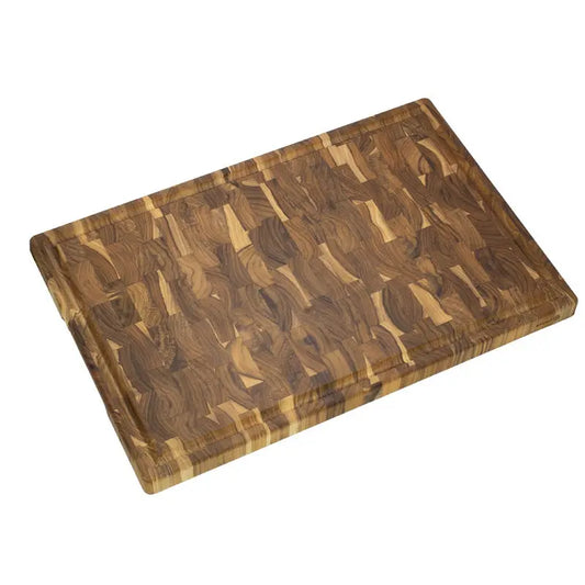Stolf Supreme Schneidebrett mit Saftrille – Teakholzbrett 58,5 x 38 cm von oben
