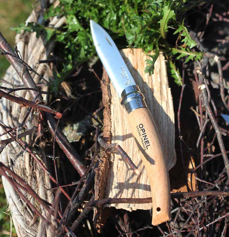 Opinel Gartenmesser N°08 – Robustes Unkraut- & Erntemesser mit Edelstahlklinge & Buchenholzgriff