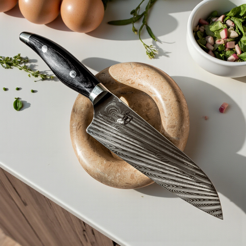 KAI Shun Nagare Black Santoku 18 cm – NDC-0702S | Premium Damastmesser