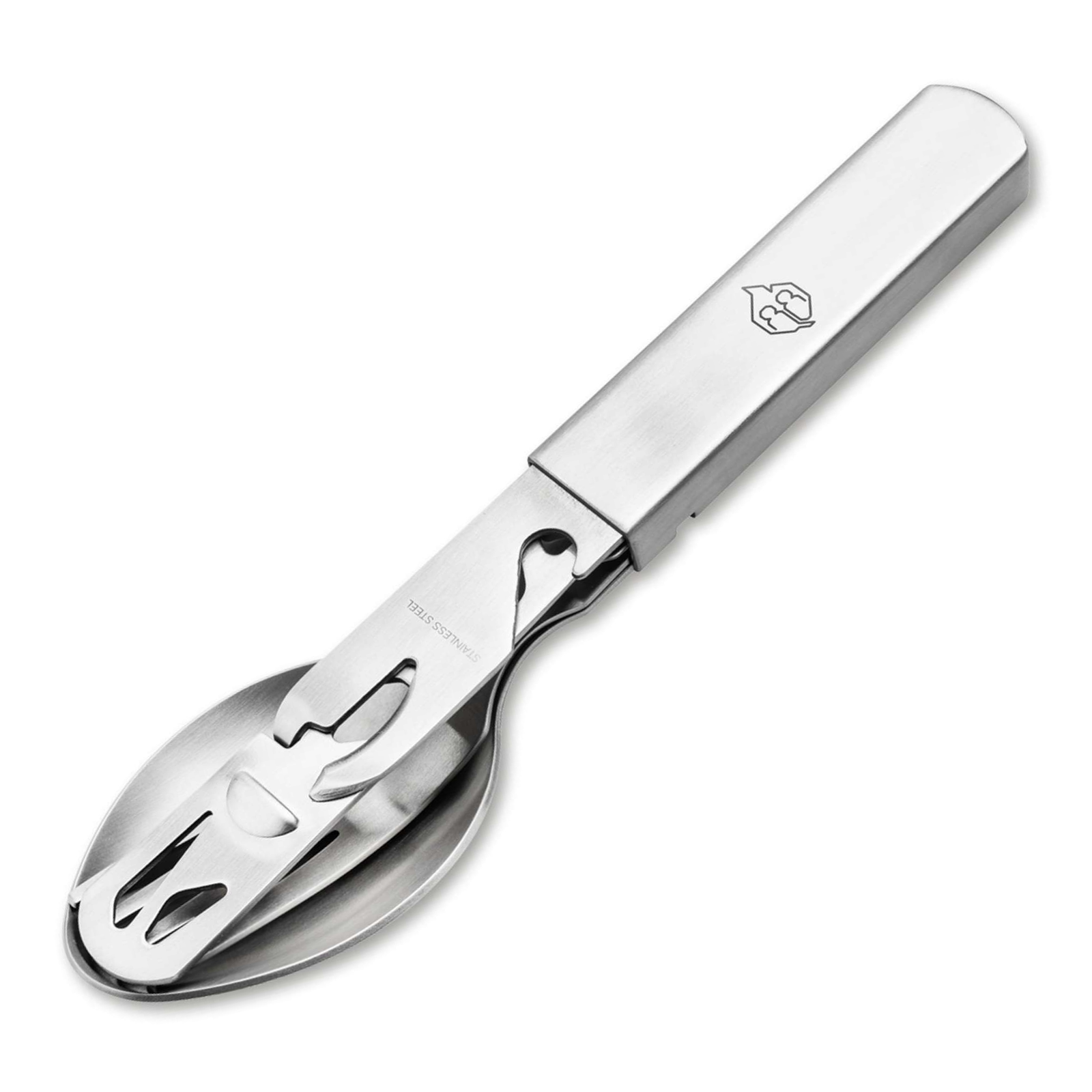 Naturensöhne Campingbesteck Set Edelstahl Messer Gabel Löffel Dosenöffner Böker Plus