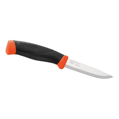Morakniv Companion (S) Outdoor Messer Hi-Vis Orange – 12C27 Edelstahl, Scandi Schliff & rutschfester Griff