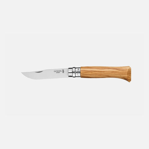 Opinel N°08 Olivenholz – Elegantes Taschenmesser mit Edelstahlklinge & mediterranem Holzgriff