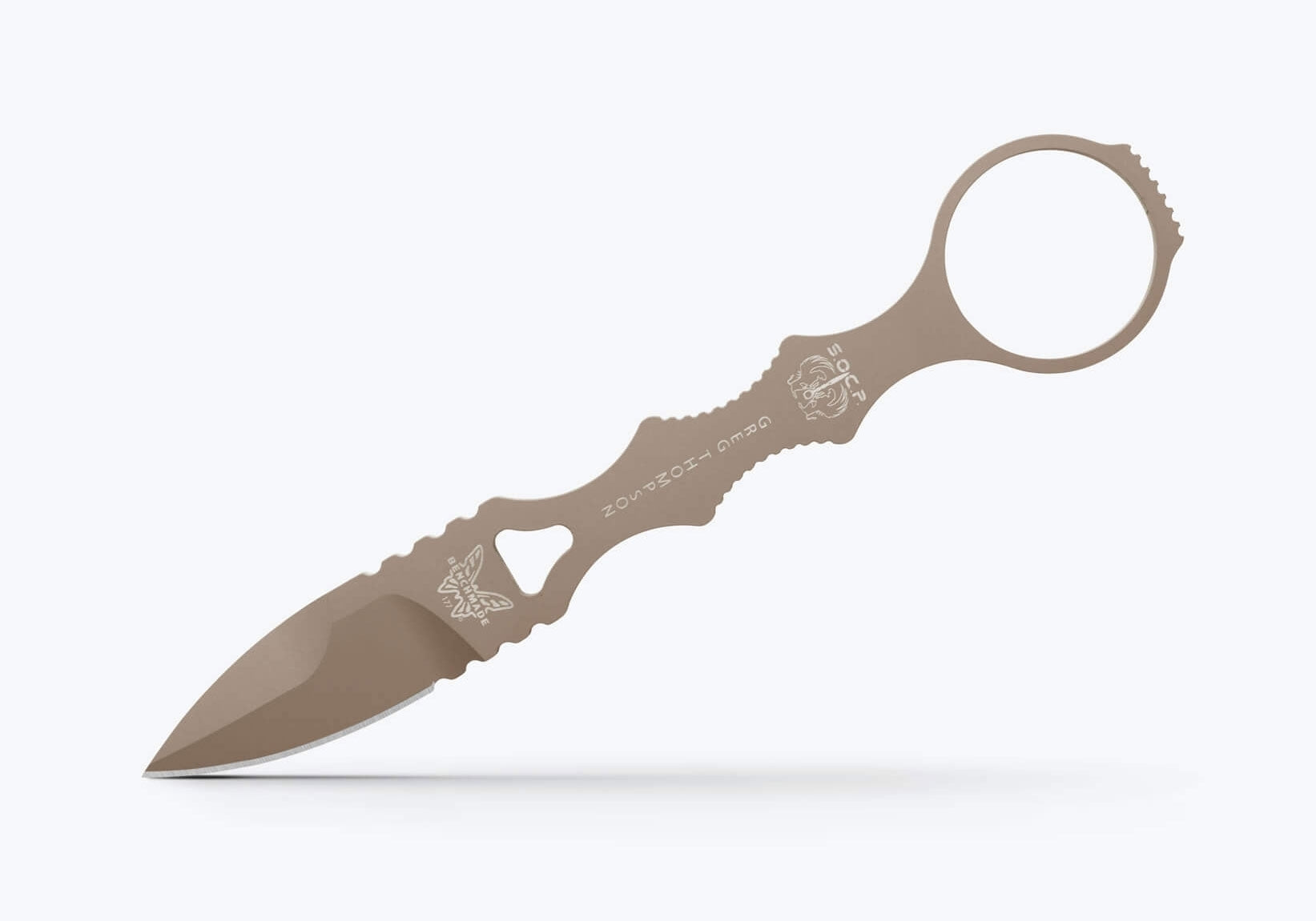 Benchmade Mini SOCP Dagger Sand – Feststehender Dolch 440C | Spear-Point | Cerakote | Kydex