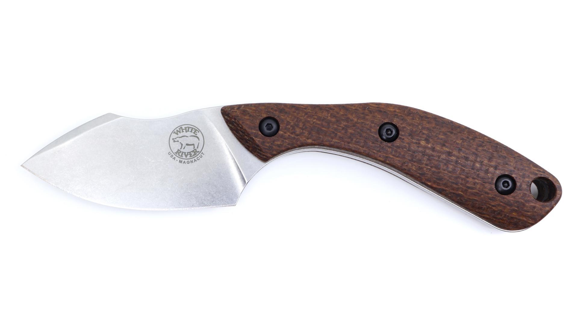 White River Apex Natural Burlap Micarta – MagnaCut EDC Messer Made in USA