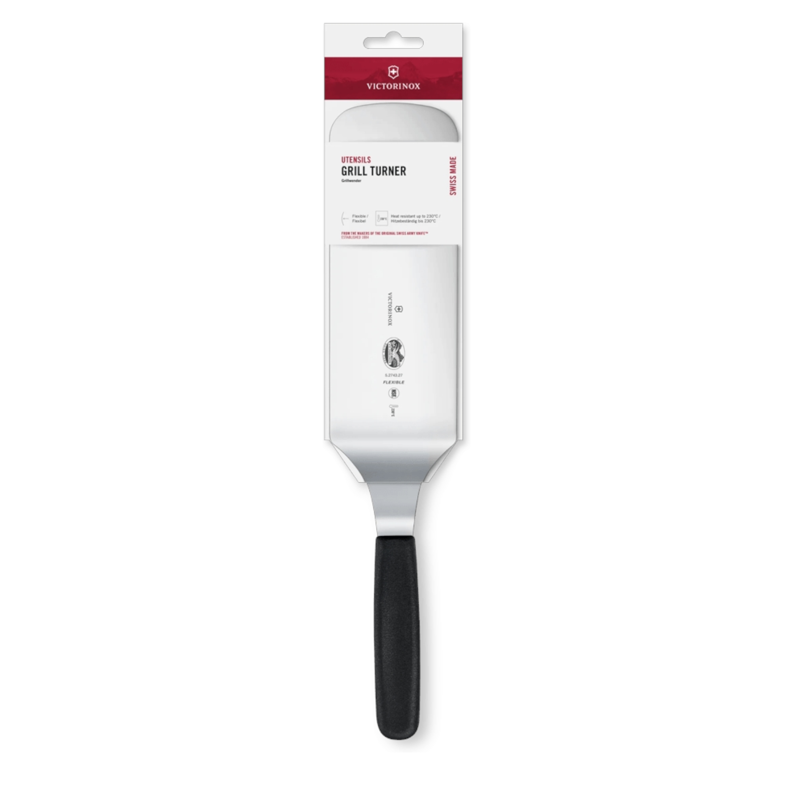 Victorinox Grillwender 5.2743.27 – 21 cm, schwarz, spülmaschinengeeignet Victorinox