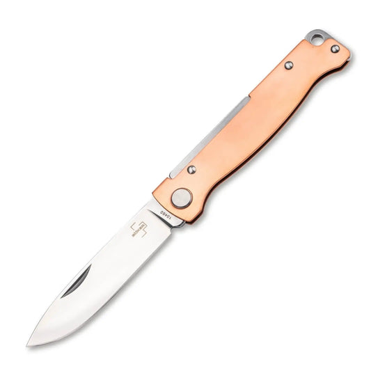 Böker Plus Atlas Copper – Slipjoint Taschenmesser 12C27, Kupfergriff Böker Plus