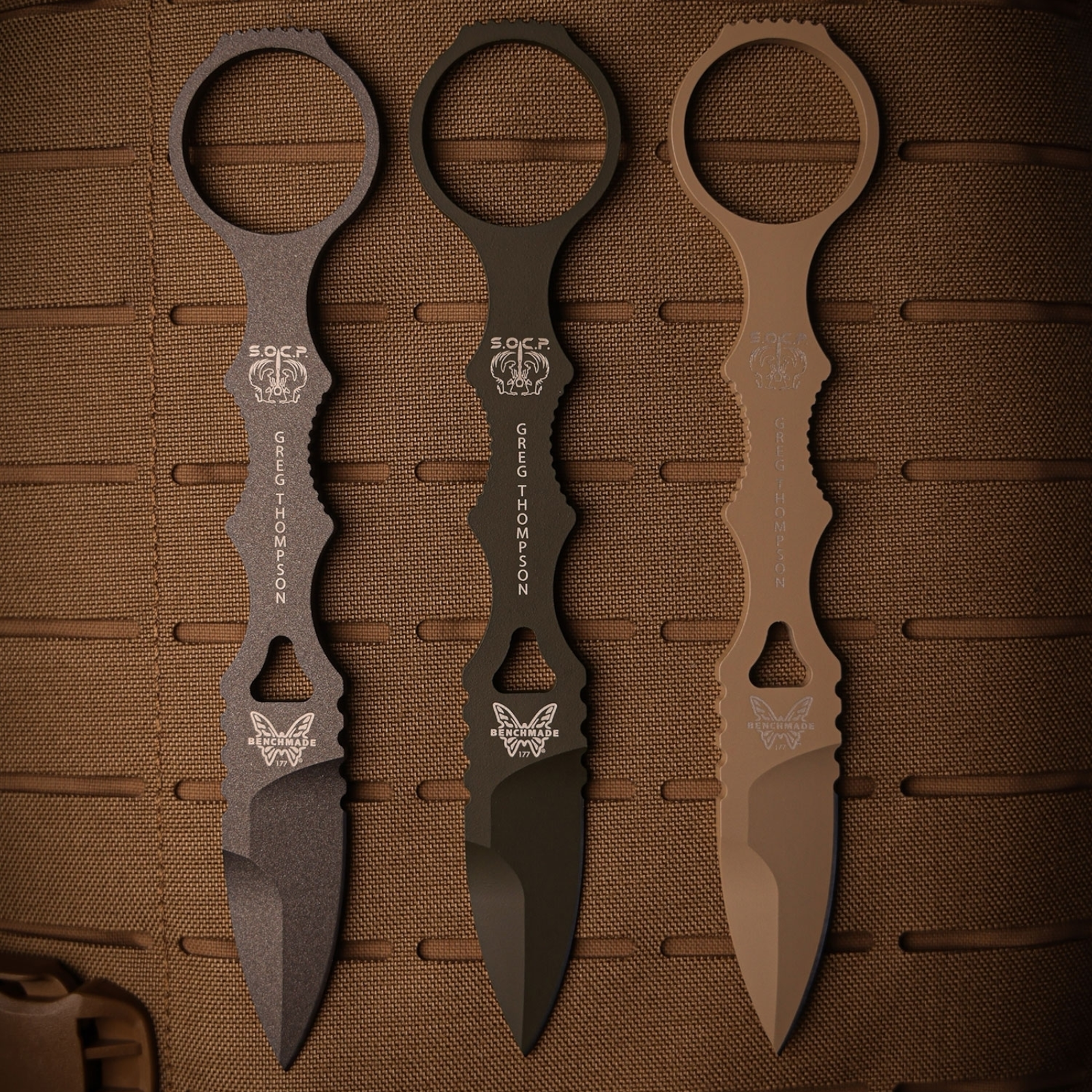 Benchmade Mini SOCP Dagger Sand – Feststehender Dolch 440C | Spear-Point | Cerakote | Kydex