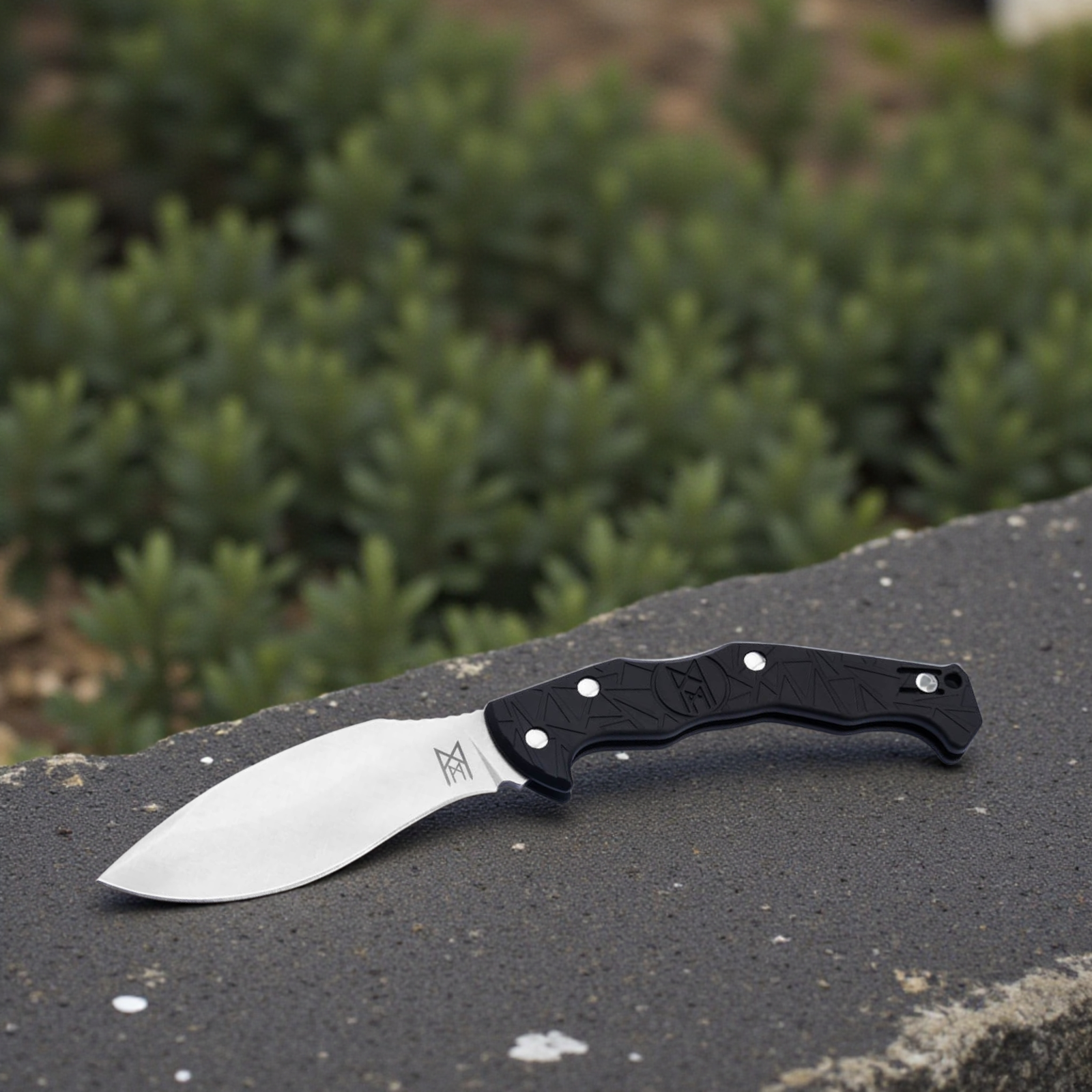 Midgards Messer EDC Kukri Schwarz – Backlock Taschenmesser