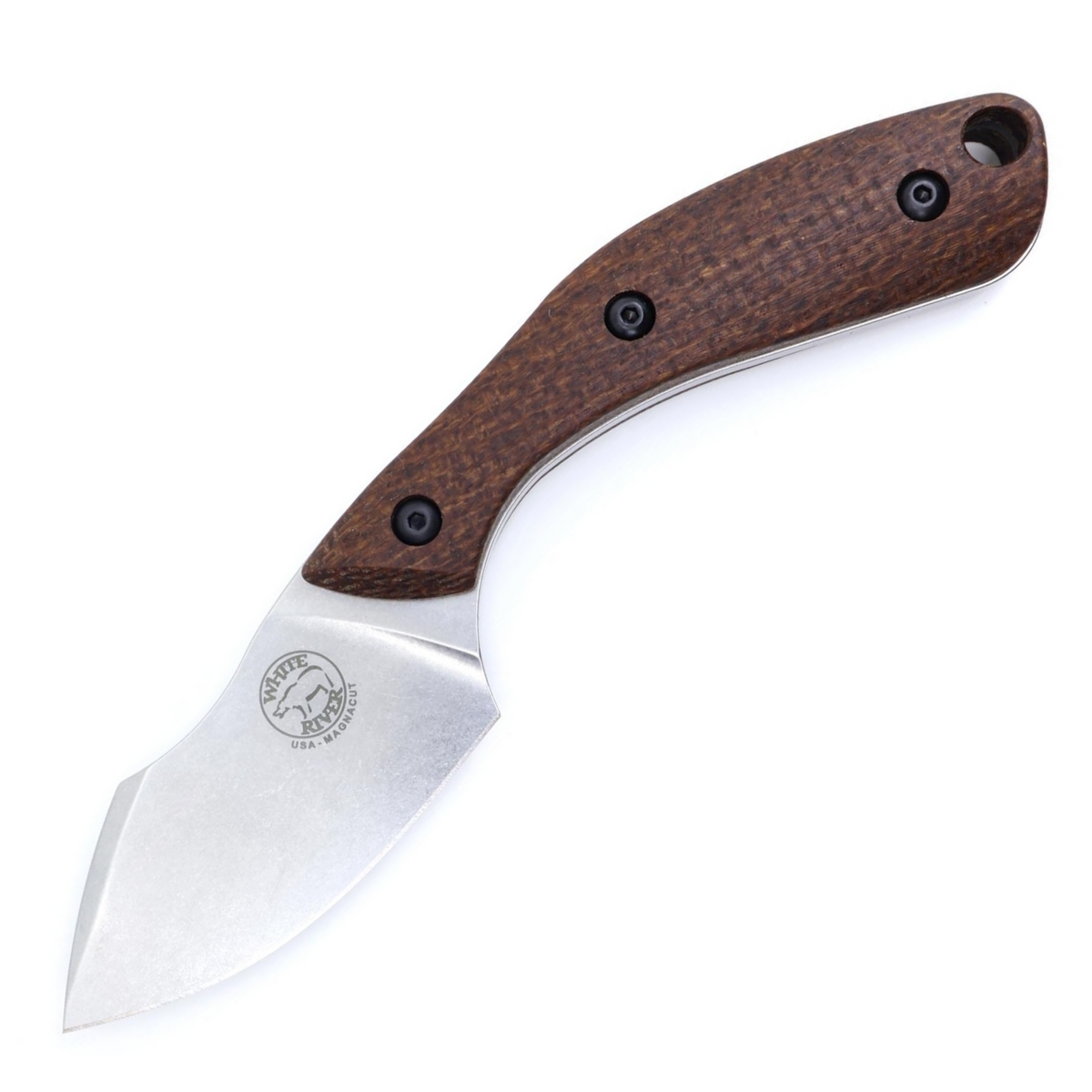 White River Apex Natural Burlap Micarta – MagnaCut EDC Messer Made in USA