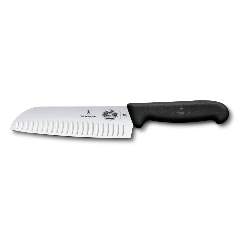 Victorinox Fibrox Santokumesser 17 cm – Profi-Küchenmesser mit Kullenschliff