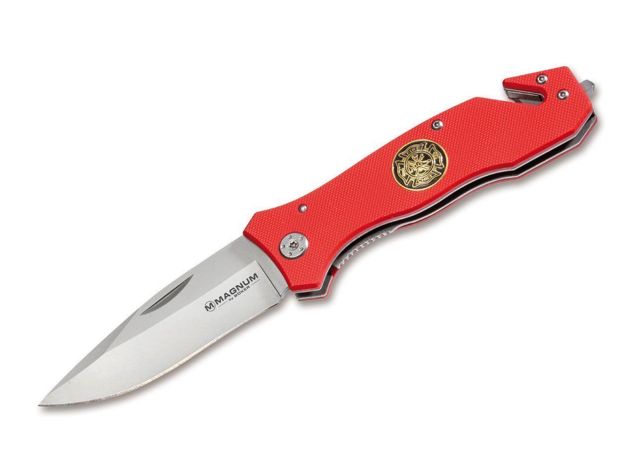 Böker Magnum Rettungsmesser Glasbrecher Gurtschneider Hosenclip rostfrei  scharf