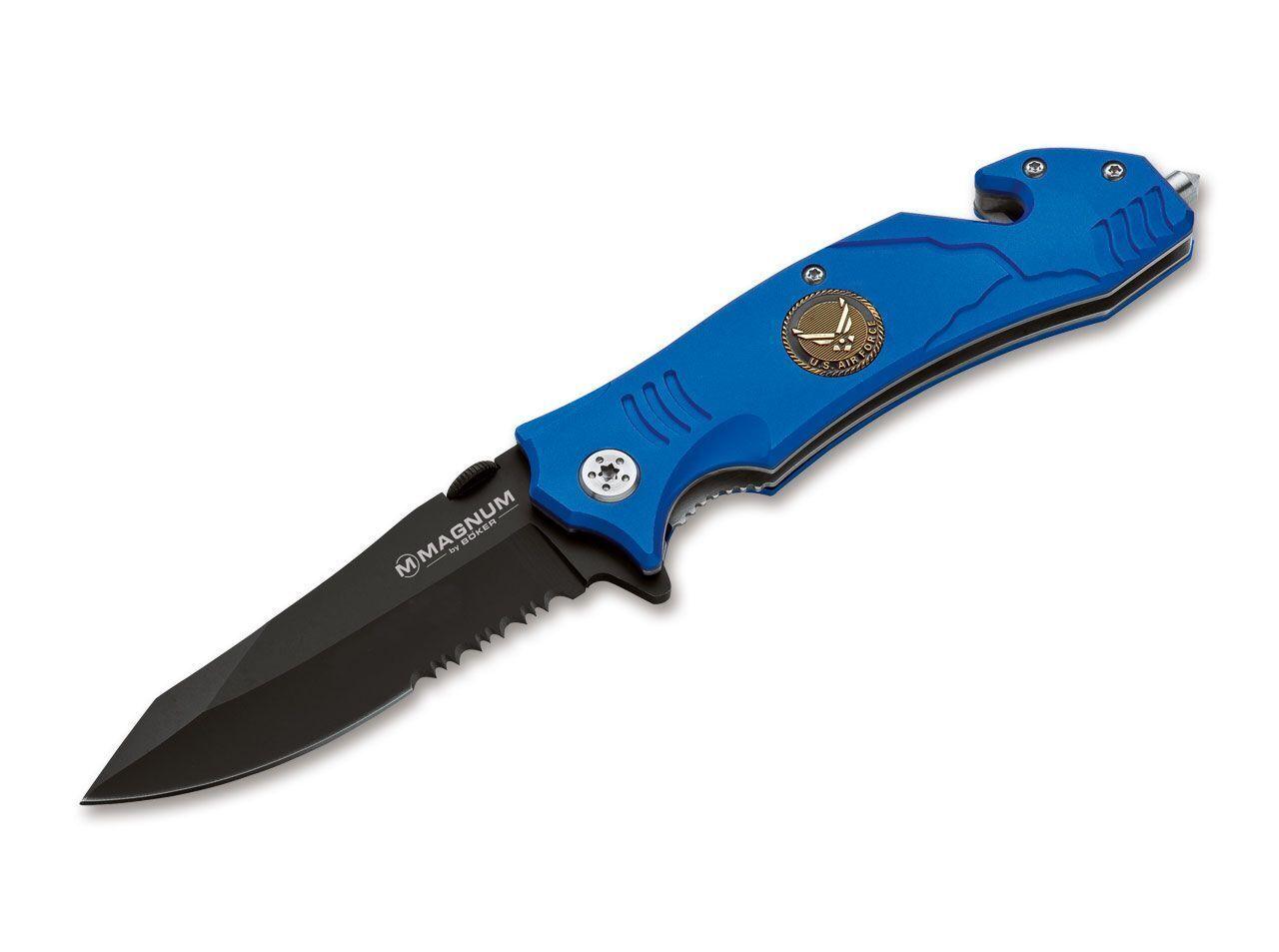 Böker Magnum Rettungsmesser Glasbrecher Gurtschneider Hosenclip rostfrei  scharf