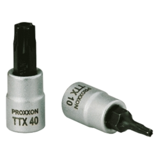 PROXXON 1/4'' - TTX-Einsatz, TTX 5 - TTX 40,  Nuss Torx stirnseitiger Bohrung
