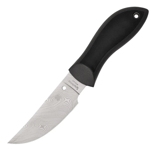 Spyderco Moran™ Upswept Gray Damasteel® DS93X – Sprint Run® – Limited Edition – Leder Scheide – Made in Japan Spyderco
