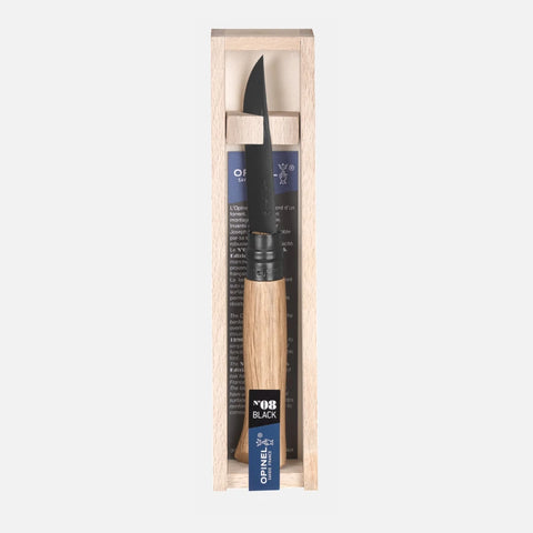 Opinel N°08 Eiche Black – Edles Taschenmesser mit schwarzer PVD-Klinge & Griff aus französischer Eiche