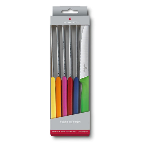 Victorinox Swiss Classic Set 6 tlg. Tafelmesser Brotzeitmesser Frühstücksmesser Gemüsemesser Wellenschliff