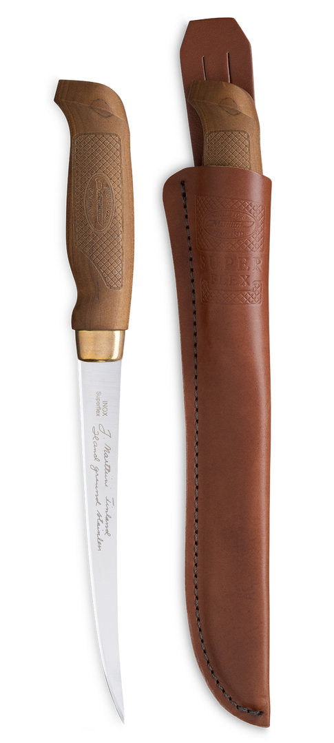 Marttiini Superflex Fischfiletiermesser – Extrem flexibles Filetiermesser, Birkenholzgriff, 10cm, 15cm oder 19 cm