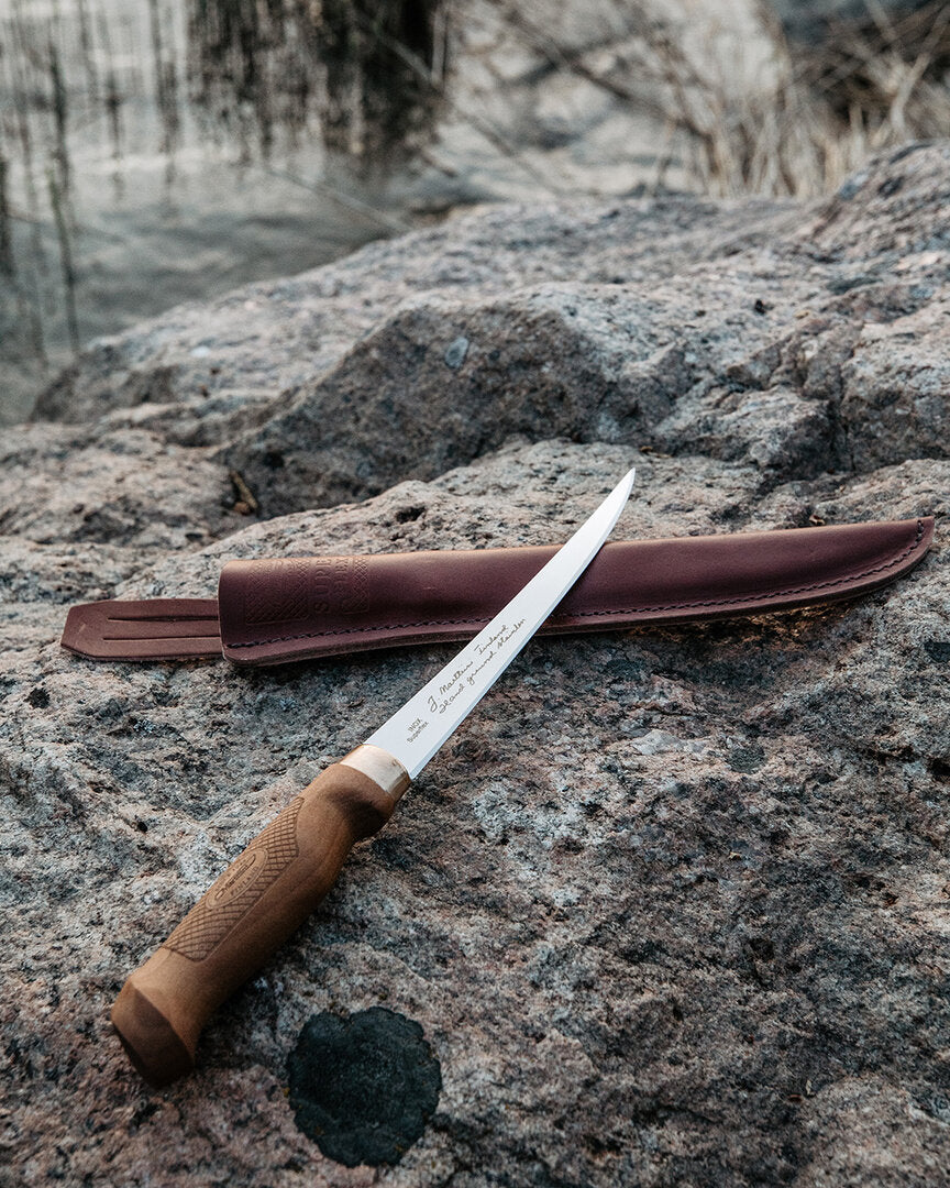 Marttiini Superflex Fischfiletiermesser – Extrem flexibles Filetiermesser, Birkenholzgriff, 10cm, 15cm oder 19 cm