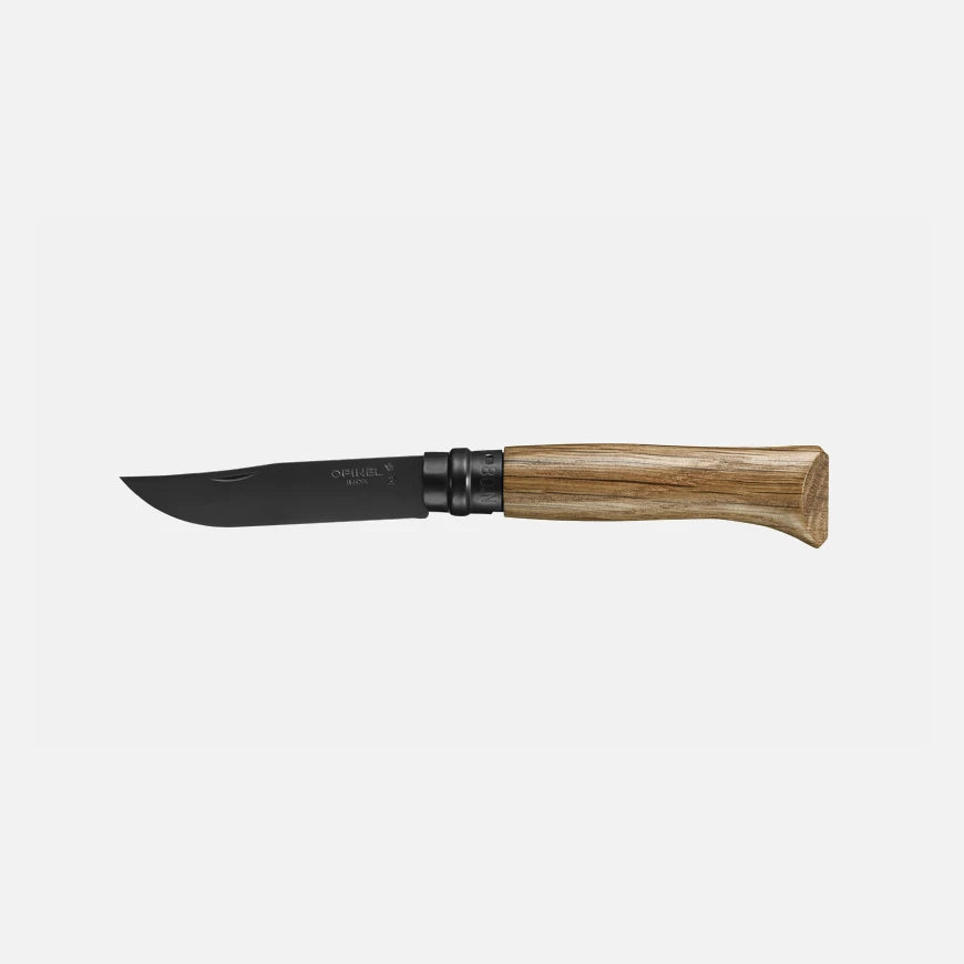 Opinel N°08 Eiche Black – Edles Taschenmesser mit schwarzer PVD-Klinge & Griff aus französischer Eiche