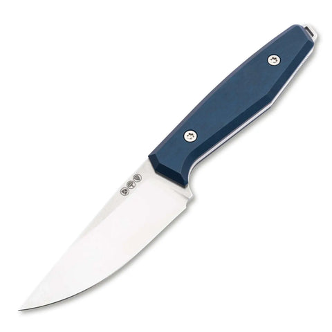 Böker Daily Knives AK1 Droppoint MagnaCut Blue – EDC Fixed Blade, Aluminium Griff, Made in Solingen