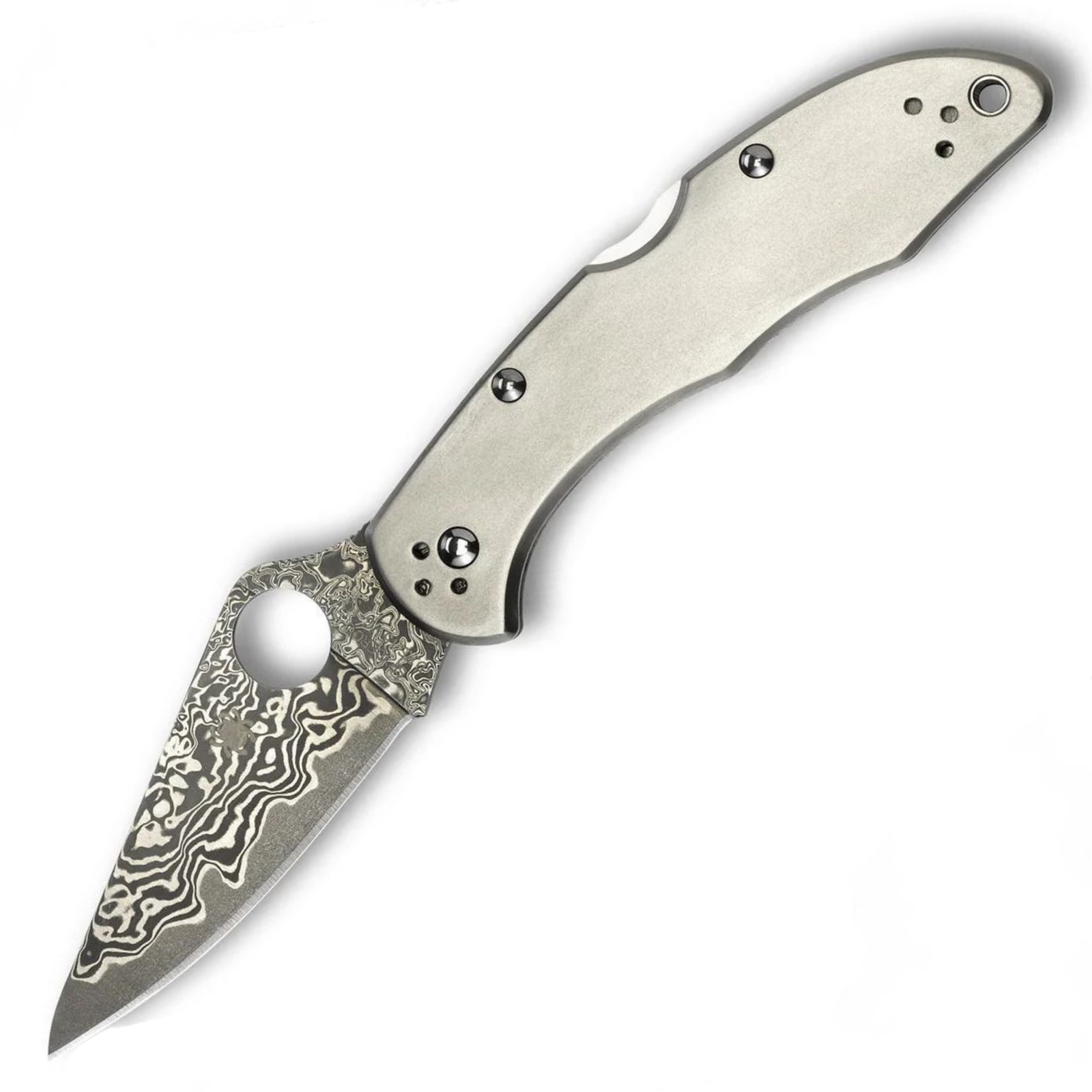 Spyderco C11TIPD Delica 4 – Titanium / Damascus