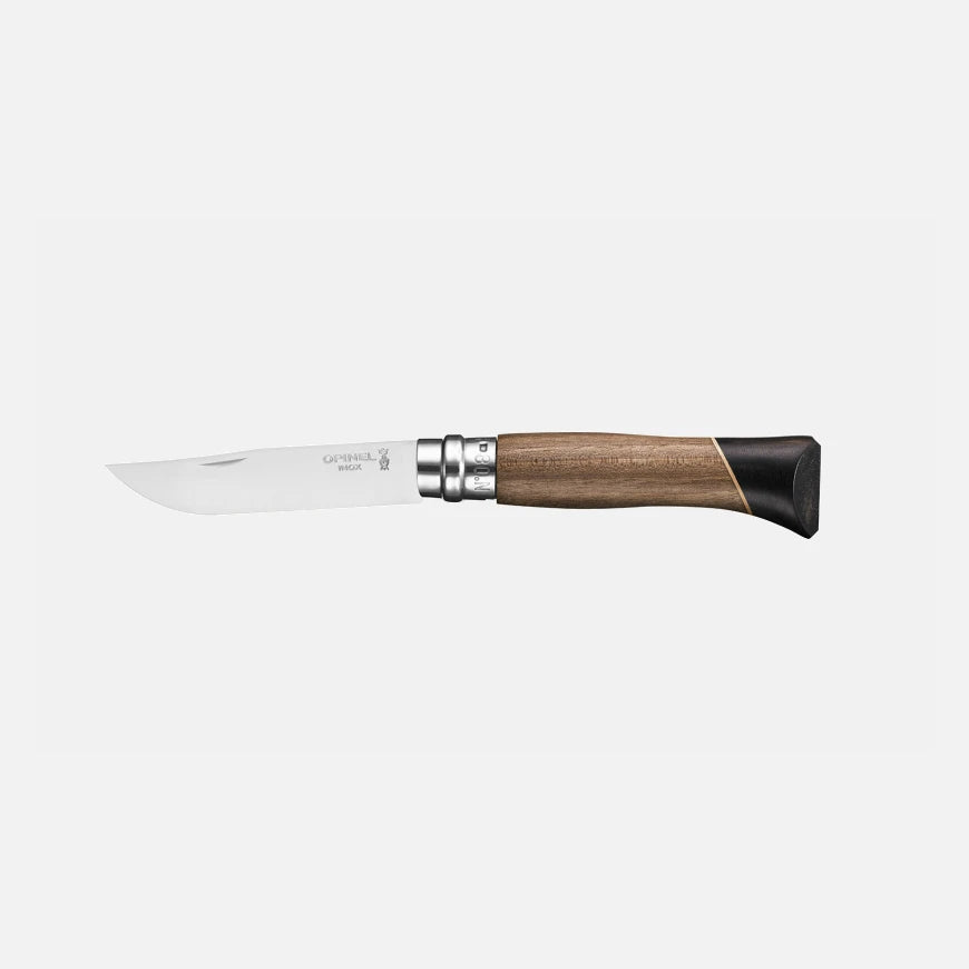 Opinel N°08 Atelier – Exklusives Taschenmesser mit Griff aus Nussbaum, Ebenholz & Ahorn