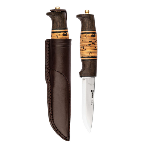 Helle Harding Birch Bark Messer Outdoor Jagdmesser Scandi Lederscheide