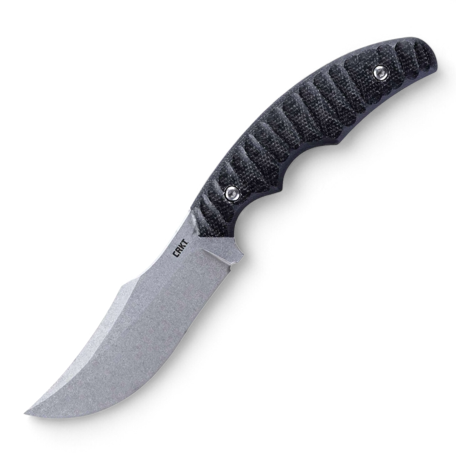 CRKT Burrower Black Micarta feststehendes Messer – D2 Clippoint Outdoor- & EDC Messer mit Kydexscheide
