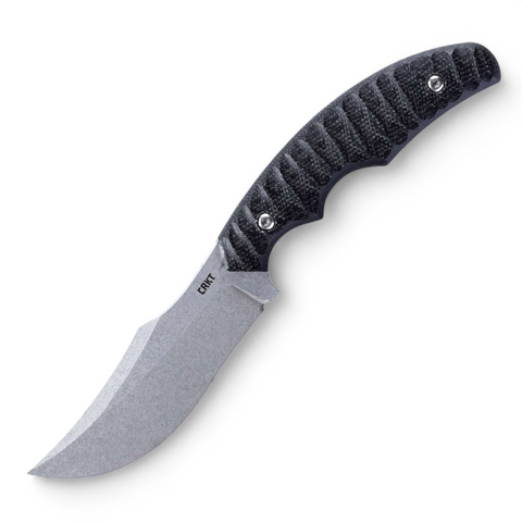 CRKT Burrower Black Micarta feststehendes Messer – D2 Clippoint Outdoor- & EDC Messer mit Kydexscheide