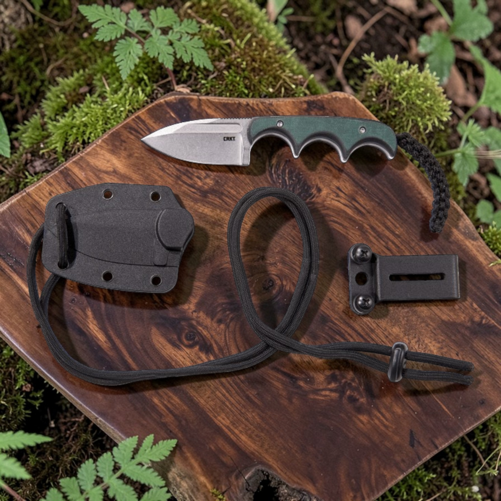 CRKT Minimalist Spear Point Neck Knife – Kompaktes feststehendes Messer mit 8Cr13MoV & Kunststoffgriff