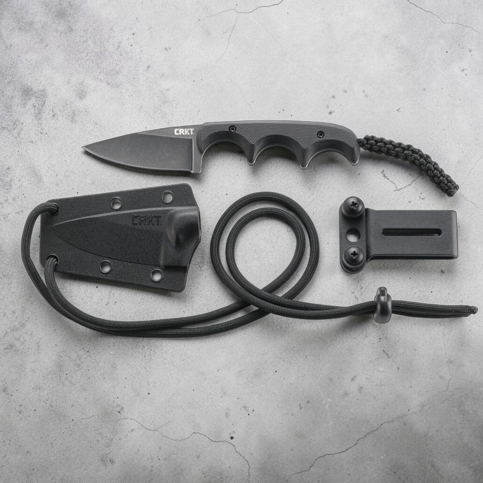 CRKT Minimalist Drop Point Neck Knife 5Cr15MoV G10 Alan Folts Messer 2384K